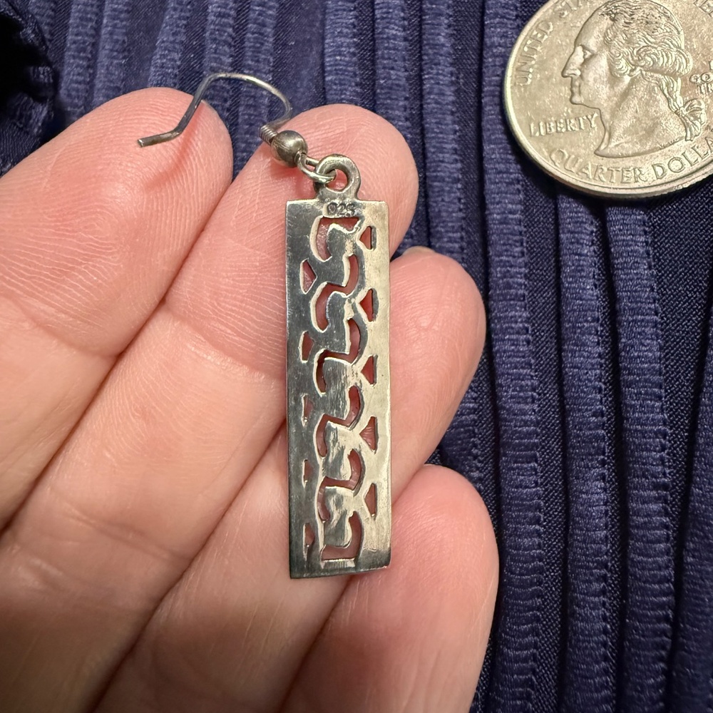 Sterling silver Celtic Knot dangle earrings .925 dangle - Picture 2 of 3